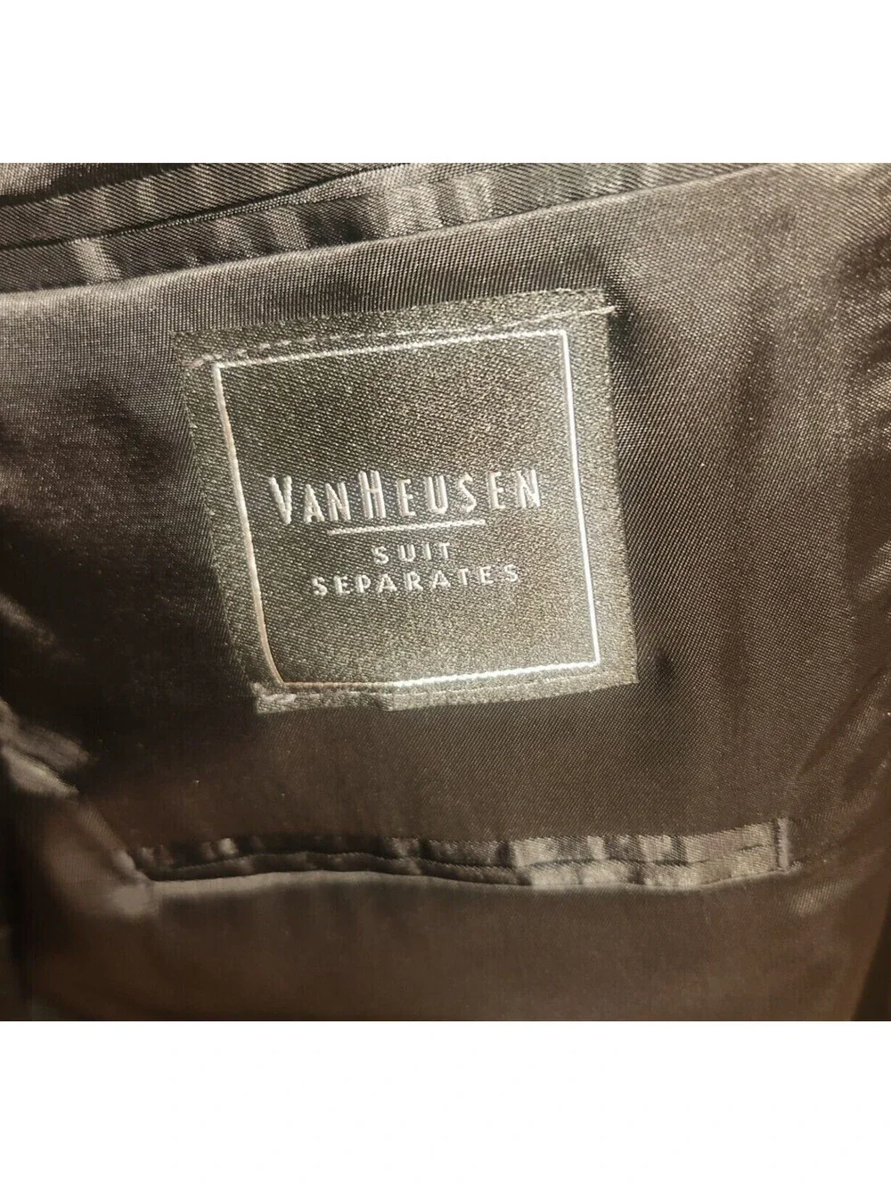 Van Heusen Suit Separates Size 42L Pinstripe Black Blazer Sport Coat Jacket Prom